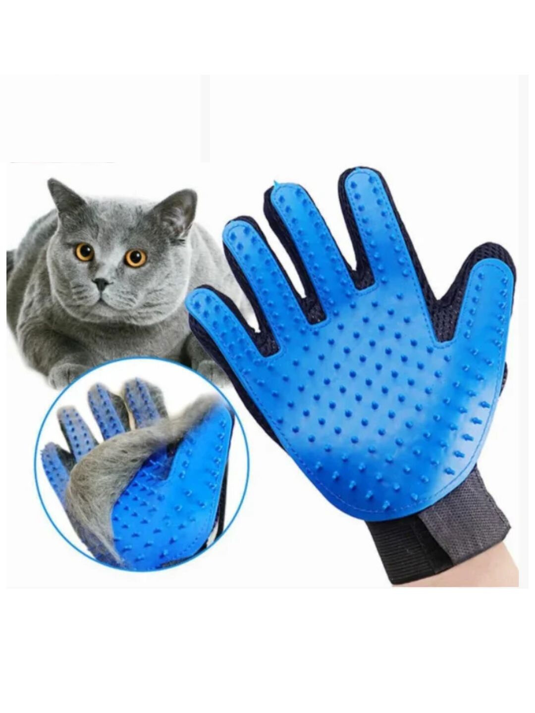 Перчатка Tchibo, для вычесывания шерсти, для всех видов шерсти кошек и собак