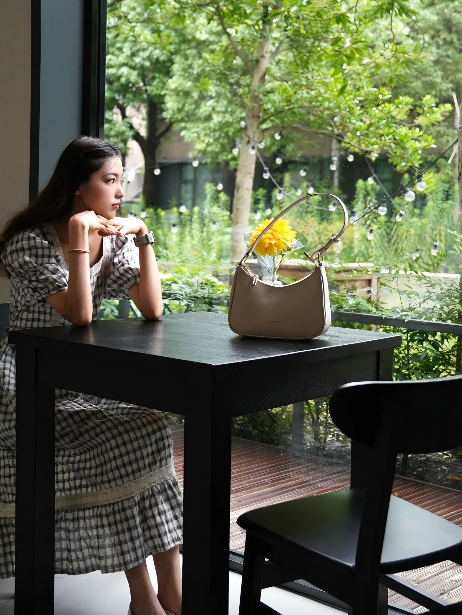 Сумка багет Cinvai Krose из натуральной кожи, фактура гладкая, белый — фото 1