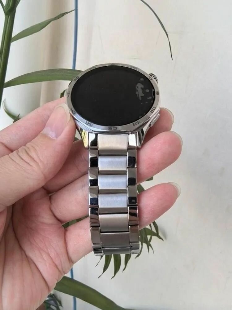 GORPIN для HUAWEI GT6 46mm бесшовный изогнутый титановый металлический ремешок, Регулируемый быстросъемный ремешок из чистого титана