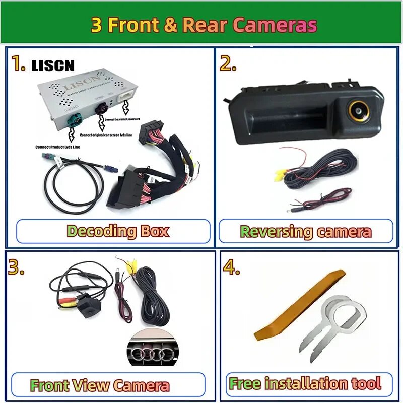 Комплект камер Audi Q2 SQ2 2017-2023, Front Rear CAM Kit, Manual gearbox