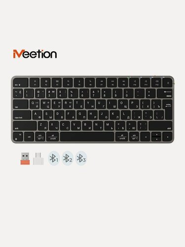 Изображение товара Низкопрофильная беспроводная клавиатура Meetion K210MW ножничная, черная