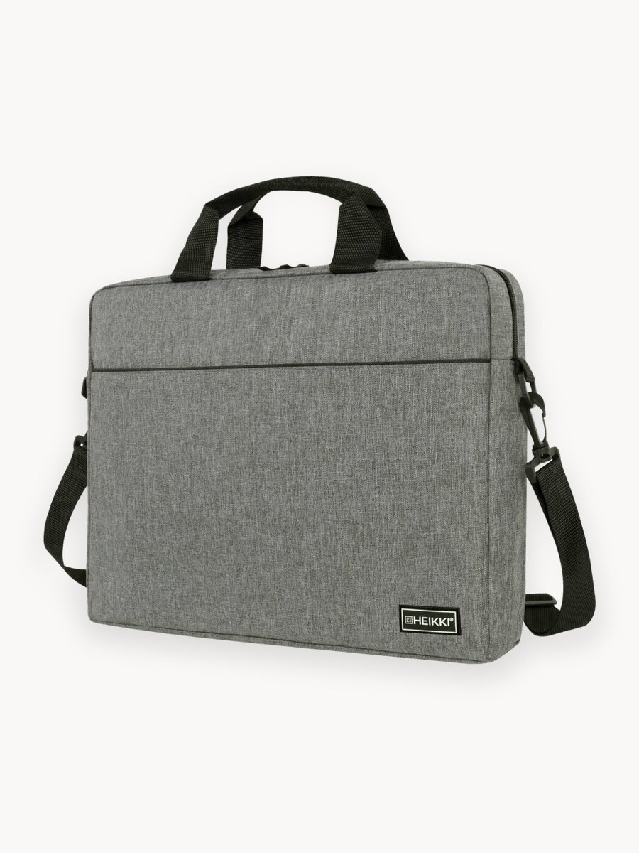 Сумка портфель Heikki Perspective (хейки) с отделением для ноутбука 15,6", с карманом, серая, 29х40х7 см, 272595