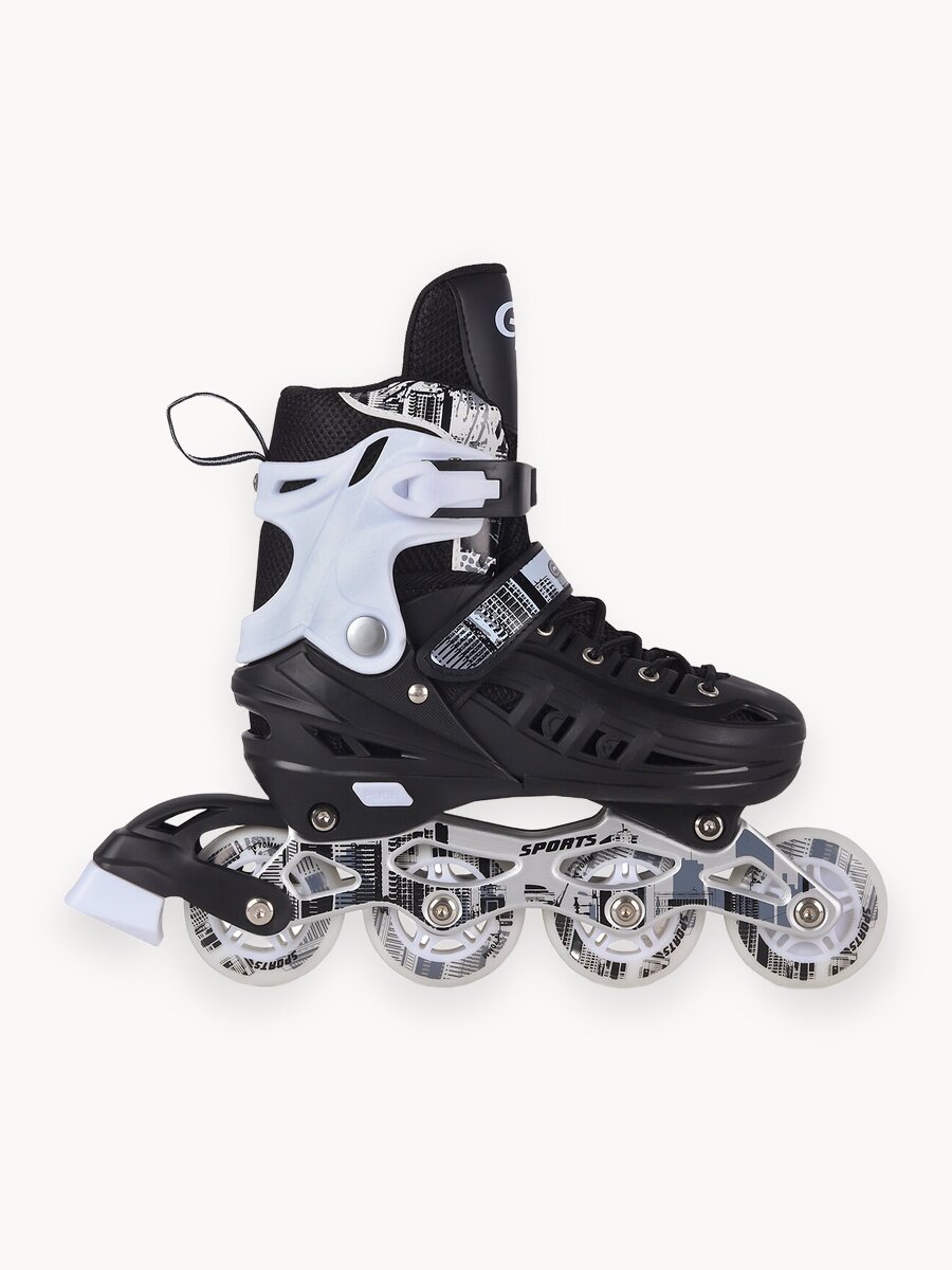 Роликовые коньки детские CITYRIDE, PU колеса/первое светится, ABEC 7, размер М (34-38), раздвижные, JB8800084/M(34-38)