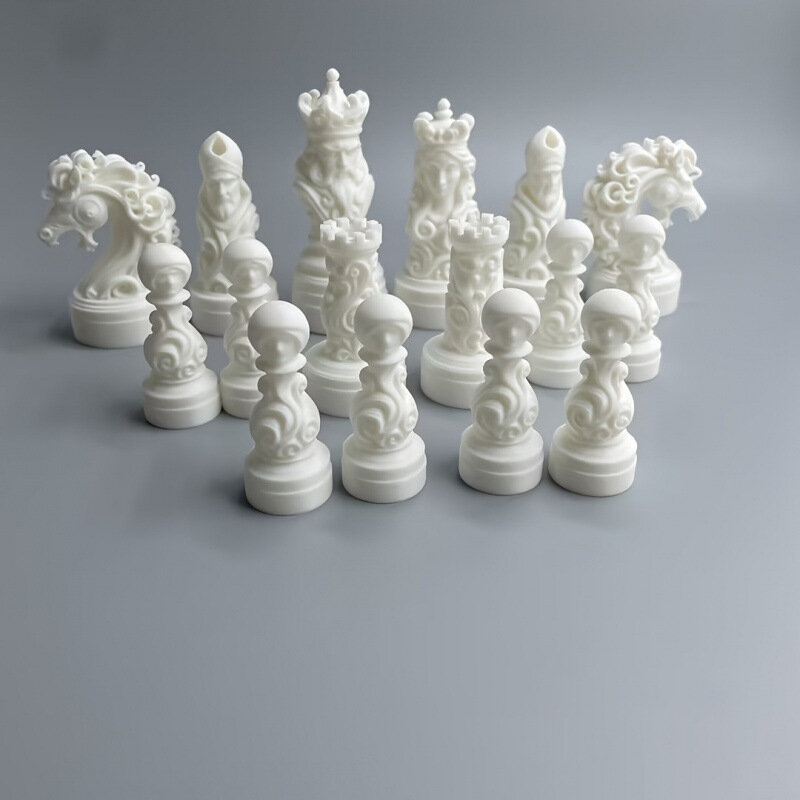 Барочные шахматные фигуры 3D печати декоративный орнамент для гостиной кабинета 1 шт Белый цвет