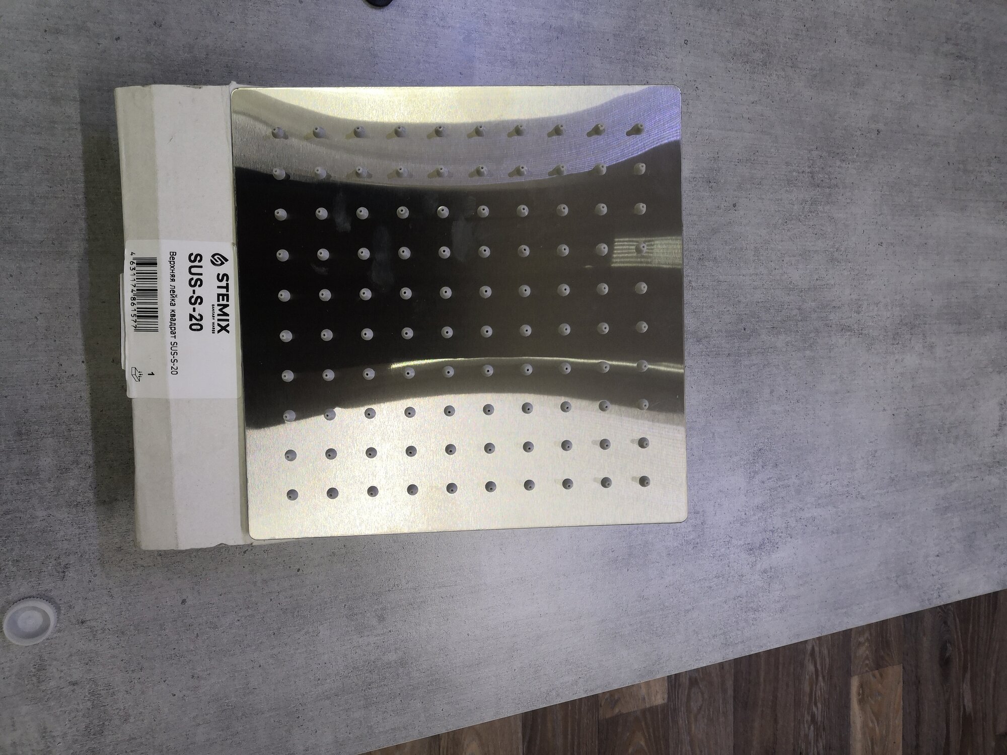 Лейка тропического душа Stemix STM-R20 SUS-20, квадрат, нерж. сталь матовая