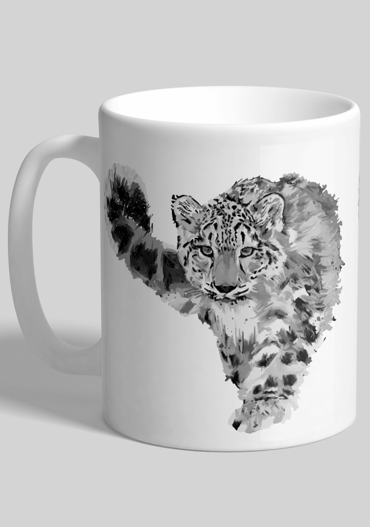 Кружка Снежный барс серый