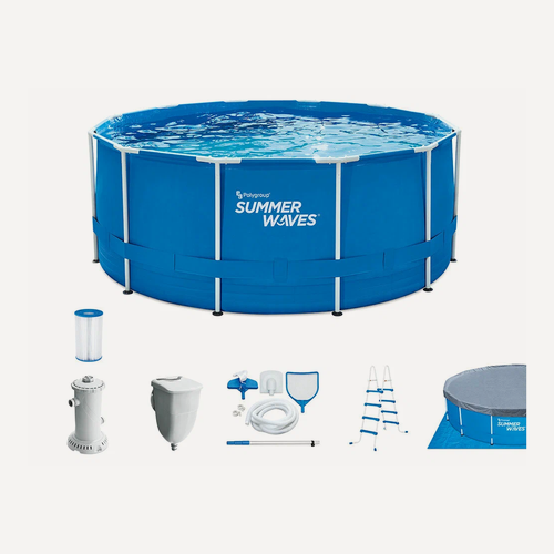 Изображение товара Бассейн каркасный Summer Escapes Polygroup P20-1252-B, 366х132 см, круглый, 10250 л, чаша трехслойный ПВХ, синий