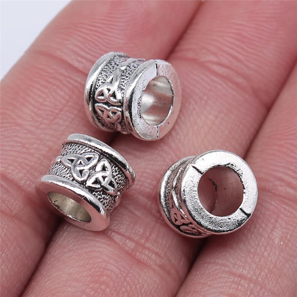 Бусины распорки серебряные B12141-11x8mm, 20 шт