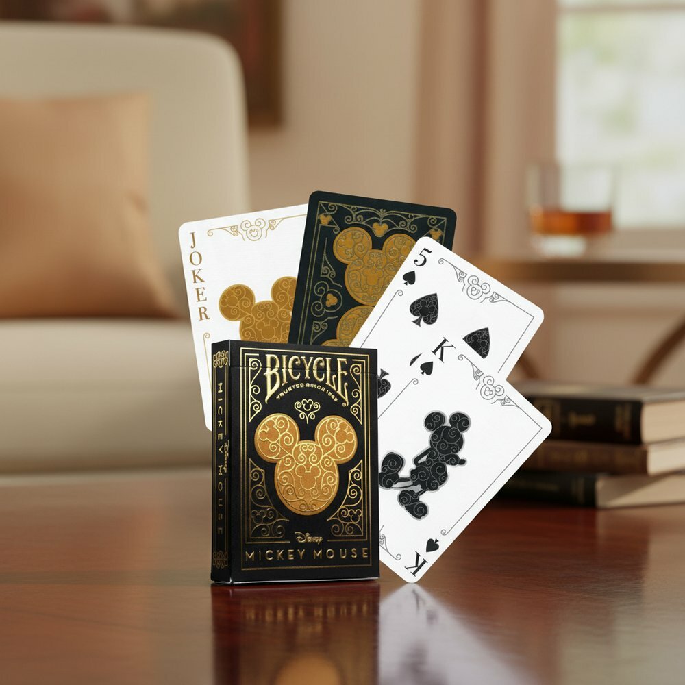 Карты "Bicycle Disney Mickey Standard Index black/gold" 63309 Bicycle