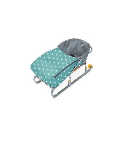 Матрац для санок Nika Kids универсальный, "Треугольники на бирюзовом", мягкое сиденье СС3/2