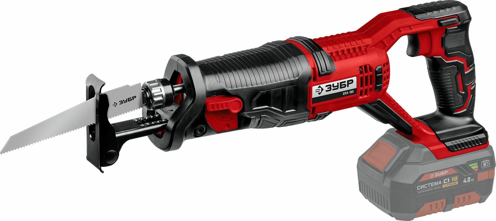 Сабельная пила ЗУБР аккумуляторная, щеточный двигатель, 2600 ход/мин (СПЛ-185)