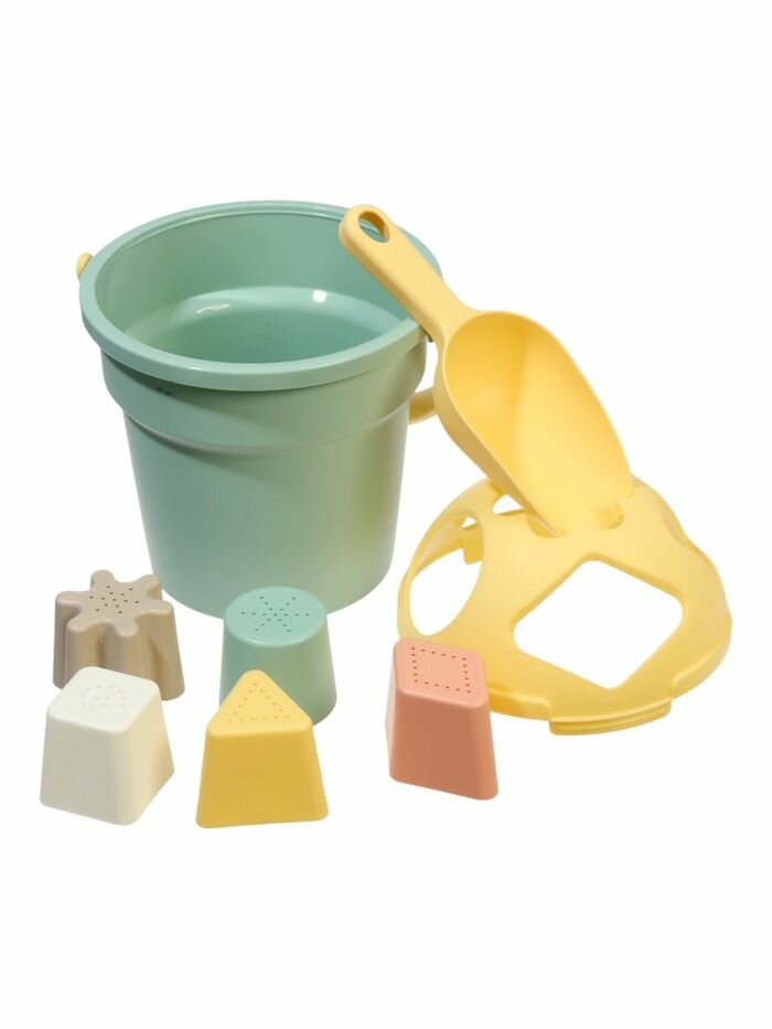 Песочный набор Plast team "Поиграй со мной", 8 предметов, ведерко, совочек, 5 формочек