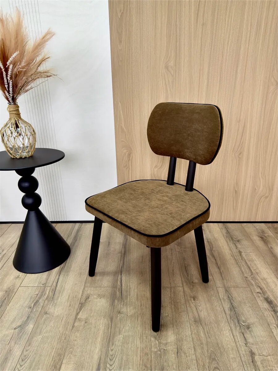 Стул Woodlin, велюр, антивандальный, мягкий, коричневый, кухонный