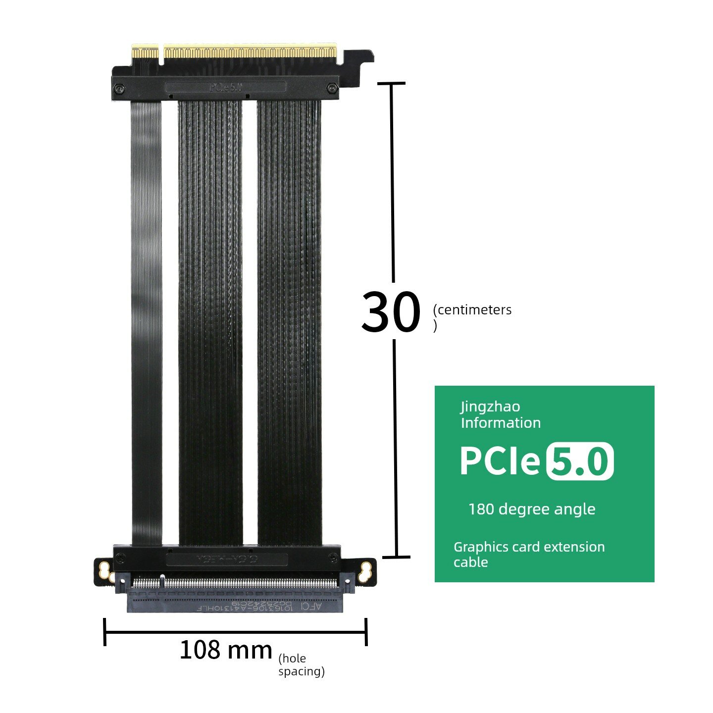 Кабель PCIe 5.0 с изгибом 180 градусов 30 см черный совместимый с материнскими платами ITX и видеокартами 50-й серии