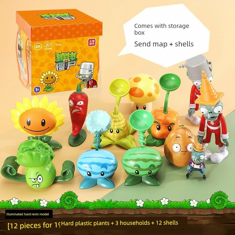 Plants vs. Zombies жесткий пластиковый набор стрелков огненных горошин 12 штук в коробке с бесплатными снарядами для