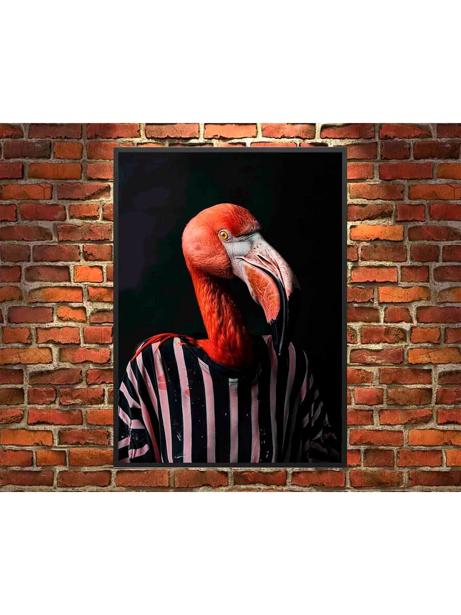 Птица-пленница фламинго 1, Плакат 30x42см