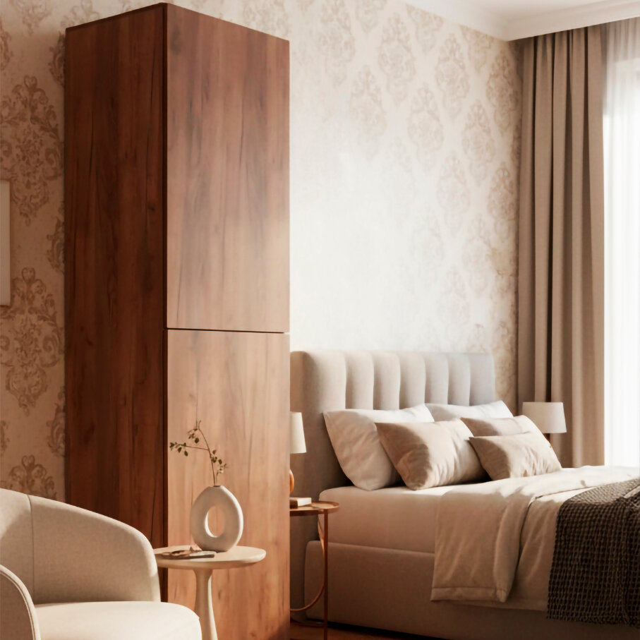 Шкаф пенал большой 250×65×50 см, для спальни, прихожей и гостиной, высокий вместительный шкаф для одежды и хранения