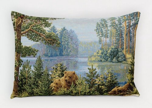 Изображение товара Декоративная гобеленовая наволочка "Бор на озере" 45х63 см MIDA VANERI