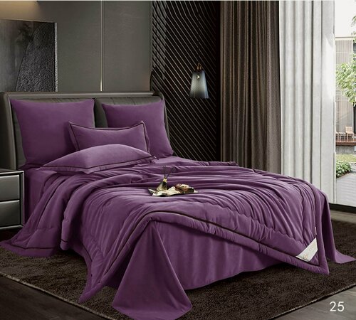 Изображение товара Постельное белье евро Candies с одеялом в подарочной сумке, комплект из 6 предметов, мягкое как бархат,