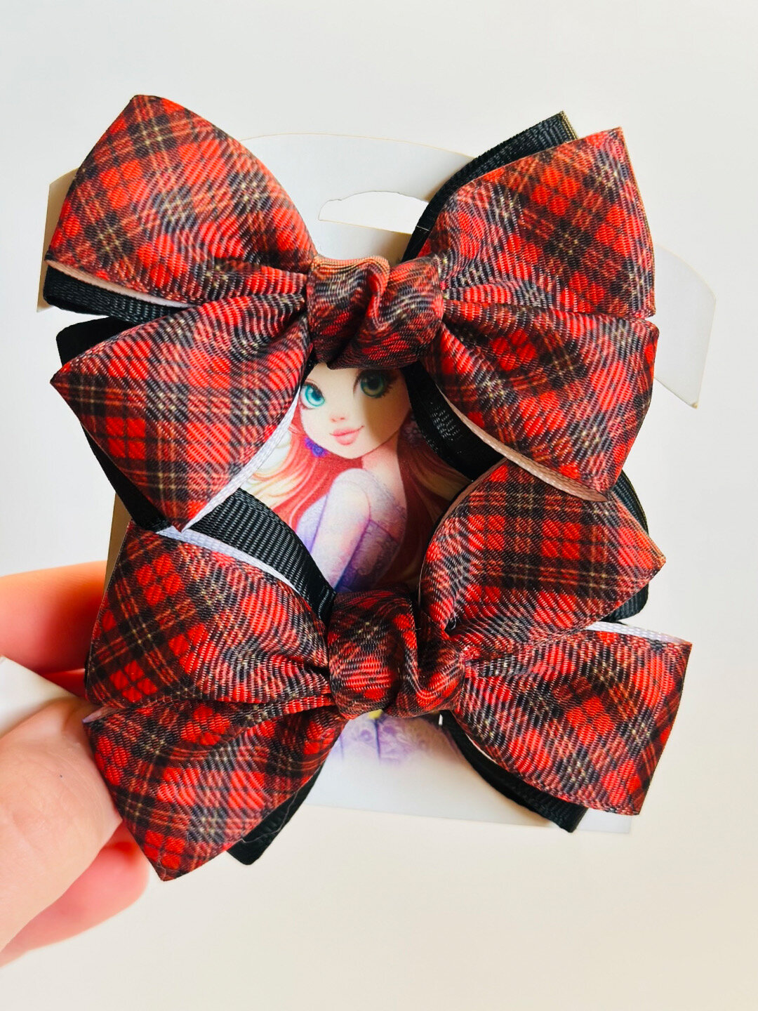 Бантики резинки, с милым принтом, 2 шт, ручная работа, модные для девочек