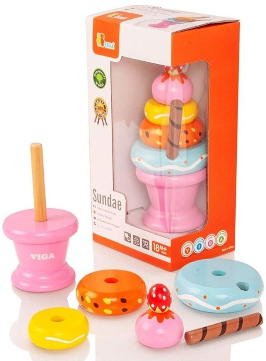 Пирамидка Viga Мороженое, в коробке VG51321 — фото 1
