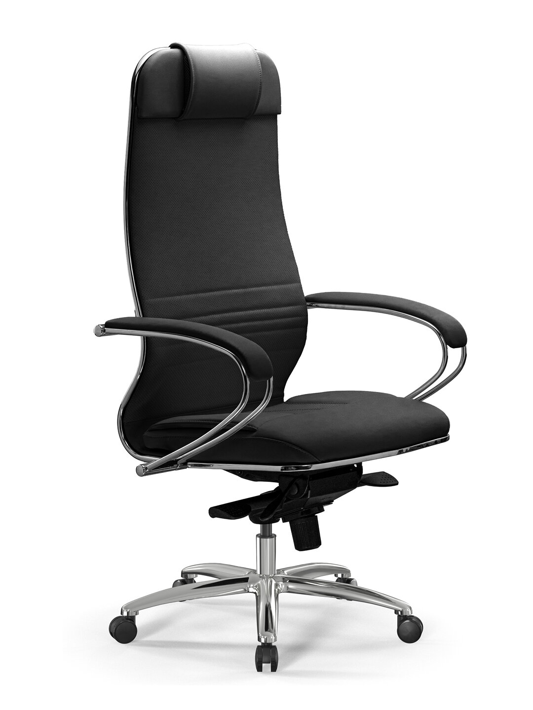 Кресло METTA Samurai L1-69K, эко-кожа, с хромированными элементами, черное