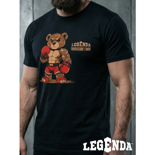 фото Футболка спортивная legenda плюшевая сила, размер m, черный