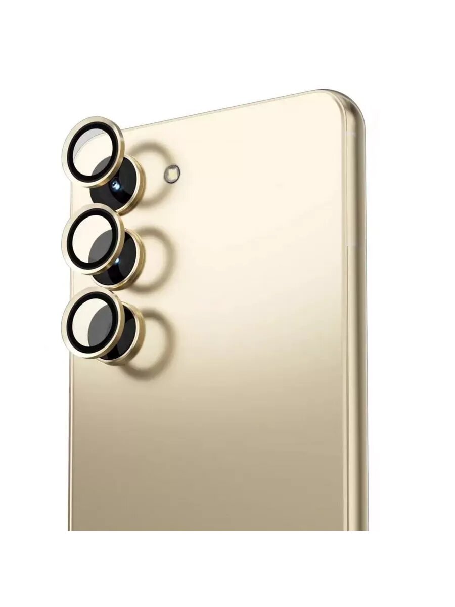 Защитные линзы на камеру для Samsung S24 Plus (Gold)