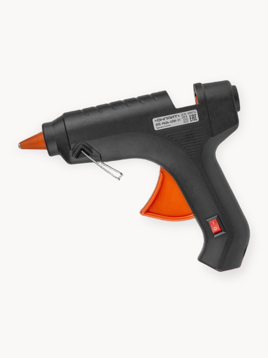 Клеевой пистолет для творчества онлайт 90 376, 60 Вт, 11 мм, черный