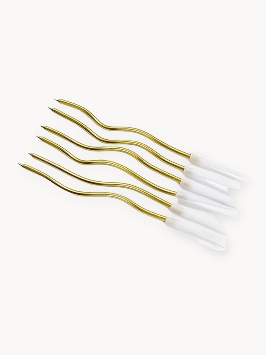 Свечи для торта, 18 шт, золотые, украшение на торт, COLOR Si