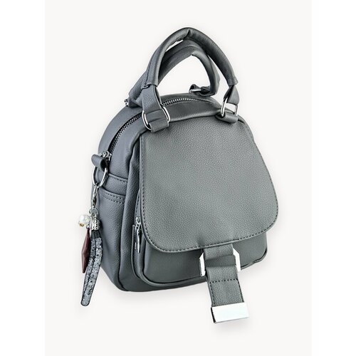 Рюкзак женский, повседневный на молнии, мини рюкзак, экокожа morios темно-серый