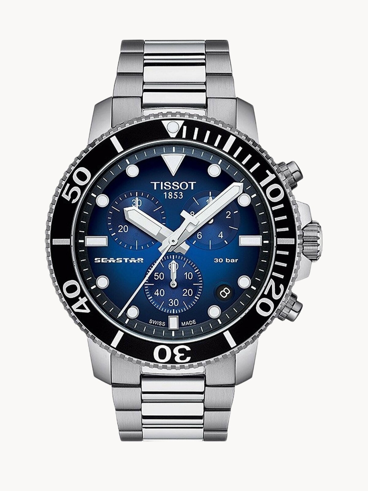 Наручные часы TISSOT, черный, серебряный, синий