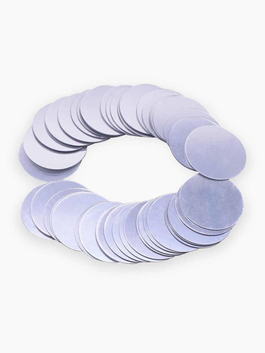 Наклейки Anshery "Зеркало", серые, круглые, 2x2 см, зеркальный эффект