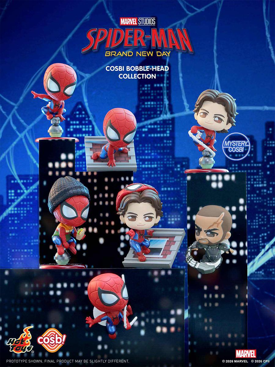 HIPLAY Hot Toys Marvel Spider-Man: Heroes Reborn Коллекция Cosbi Bobble-Head, блайнд-бокс (1 случайный)