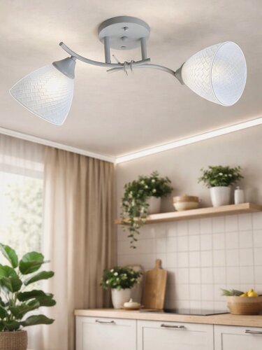 Изображение товара Люстра потолочная цоколь E27, белая, Свет Столицы, светильник на кухню