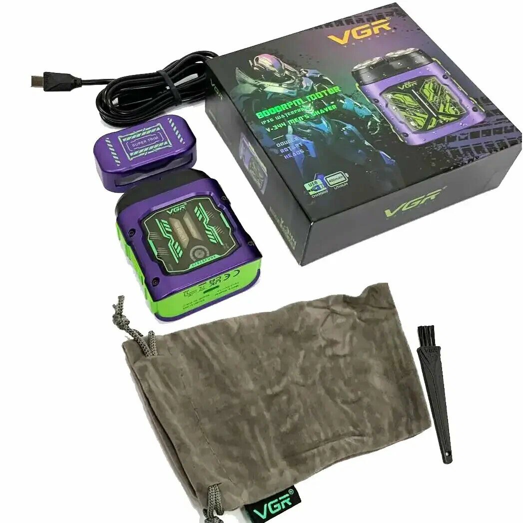 Электрическая мужская бритва VGR V-344 — Трехлезвийная аккумуляторная бритва с плавающими