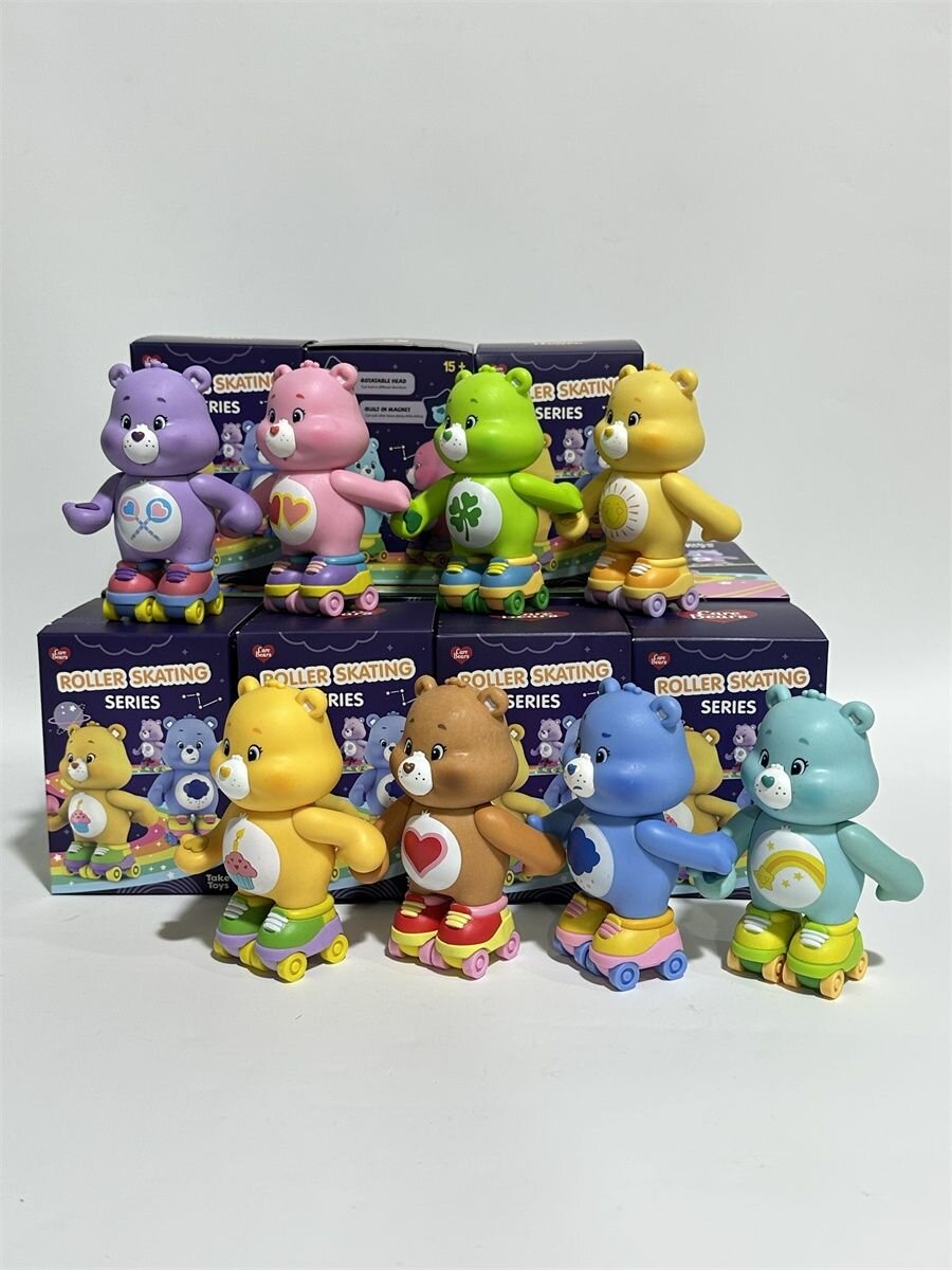 Слеп-бокс Care Bears (Заботливые мишки) 9 см роллер-серия, магнитные лапы, колеса катаются, милый подарок для девочек, коллекционный декор