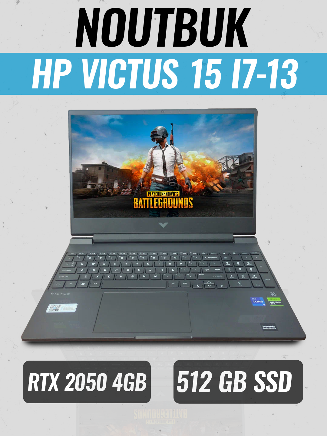 Ноутбук HP Victus 15 Core i7-13620H, RTX 5050 8Gb, 16 ГБ DDR4, 512 ГБ SSD, 15.6" FHD IPS 144 hz, Gaming