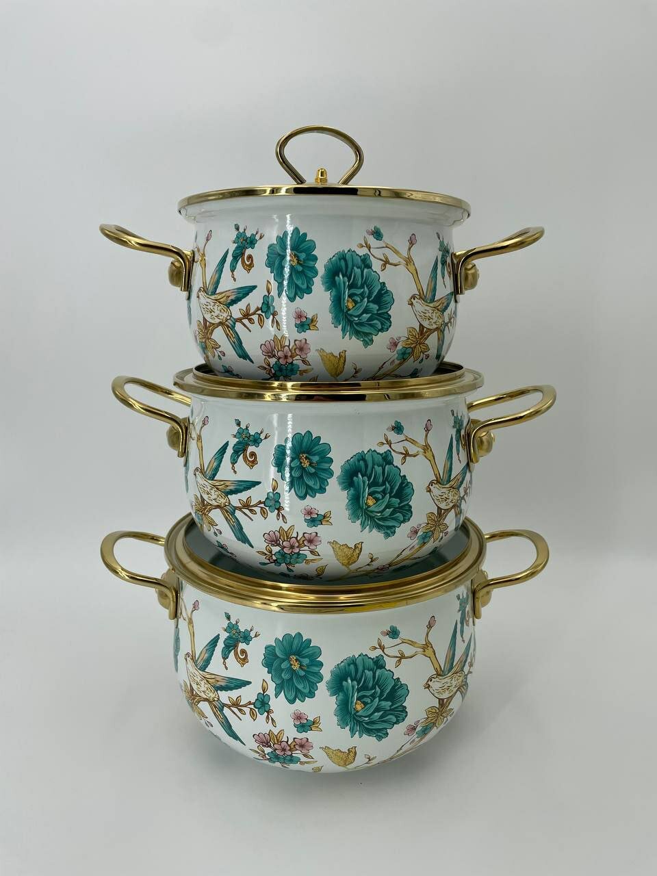 Набор кастрюль "Разноцветный", эмалированная сталь, в подарочной коробке, 2/3/4 л