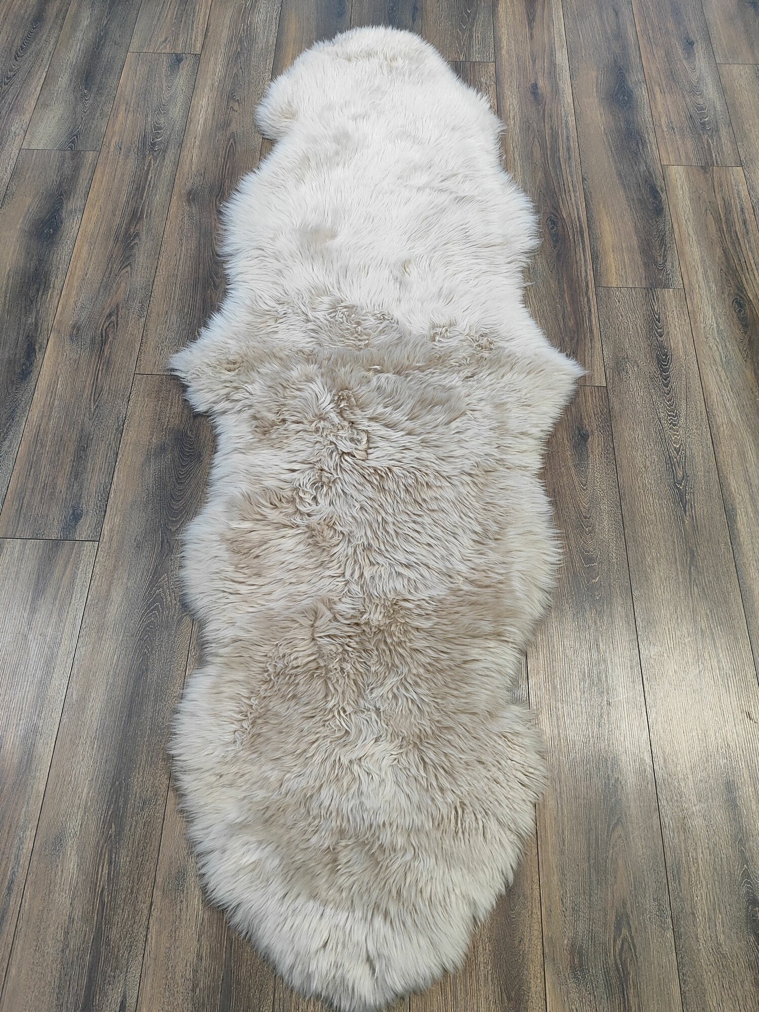 Шкура Ковровый дом SHEEPSKIN, натуральная кожа, овчина, бежевый цвет, 0.6х1,8 м