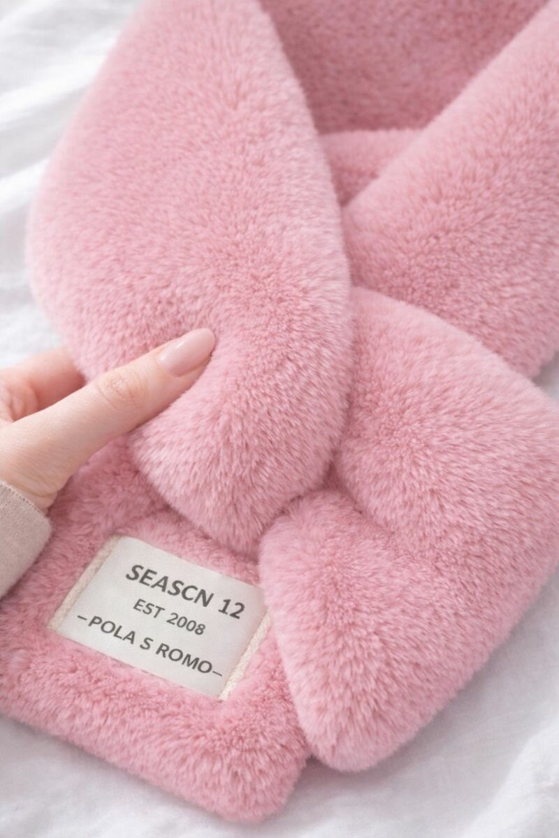 Шарф  шарф, шарф с бахромой, необычный шарф для девочек и женщин,60х15 см, 2 (54-56), розовый — фото 1