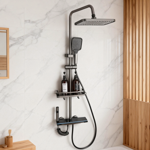 Изображение товара Душевая система Wafall 4B1, Душевая система Vexorus с тропическим душем и подсветкой и индикатором температуры