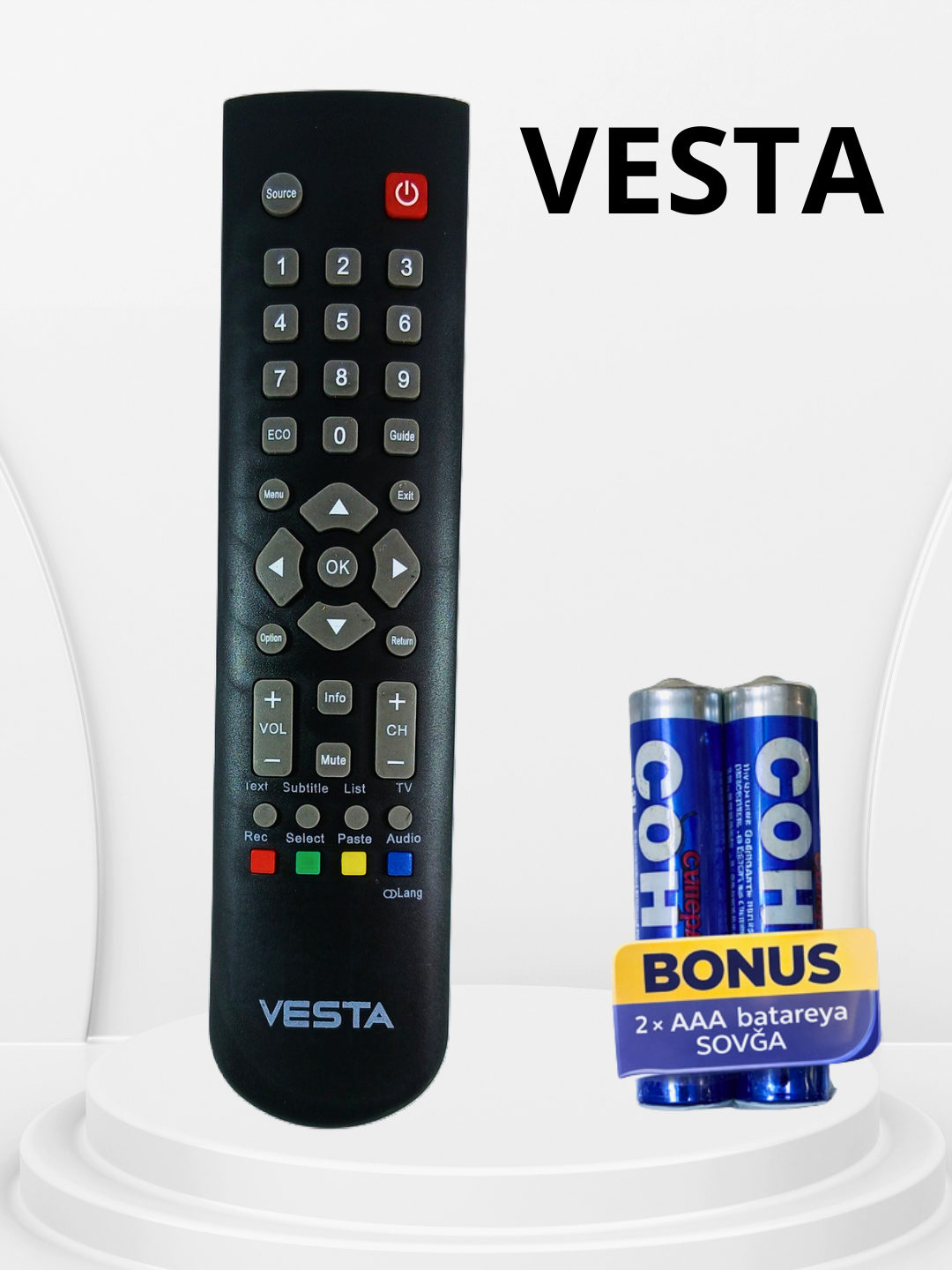 Пульт дистанционного управления VESTA, для телевизора, универсальный, с батарейками