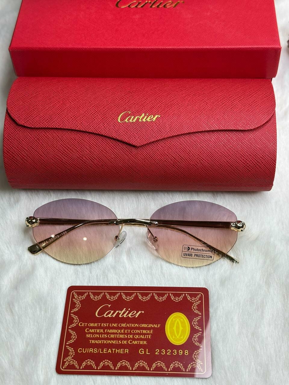 Солнцезащитные очки Cartier, розовый, — фото 1