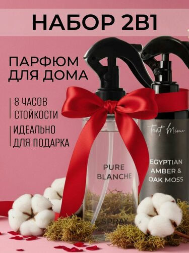 Изображение товара Парфюмированный набор ароматизатор для дома с ароматом Чистоты Blanche, Egyptian, 2 по 200 мл