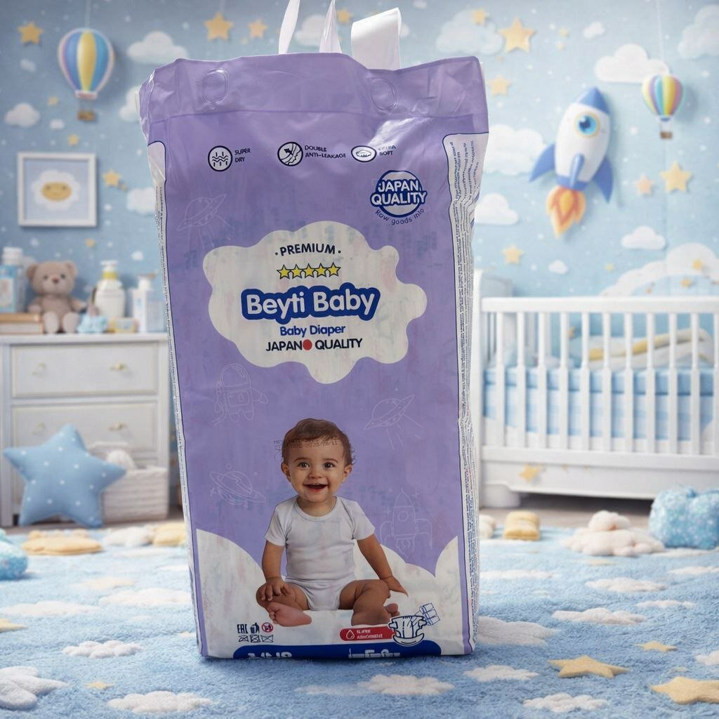 Beyti Baby Premium – Детские подгузники, 1 / NB, 5 кг, 54 шт, Japan Quality