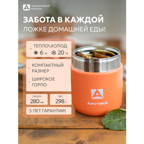 Термос детский для еды и смеси 280 мл/Арктика 411 сталь/для девочки