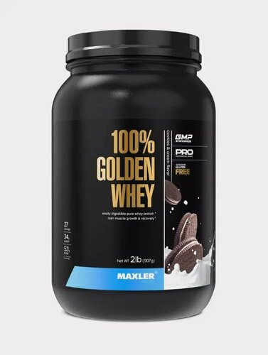 Изображение товара Сывороточный протеин Maxler Golden Whey (908 гр) (печенье-крем)