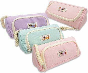 Пенал DM-31 Косметичка, треугольный, текстиль, 1 отделение на молнии, с наружным карманом, ассорти, розовый