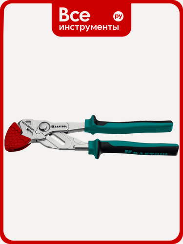 Изображение товара Переставные клещи‑гаечный ключ KRAFTOOL Vise‑wrench с кнопочным фиксатором, прямой формой губок, корпус